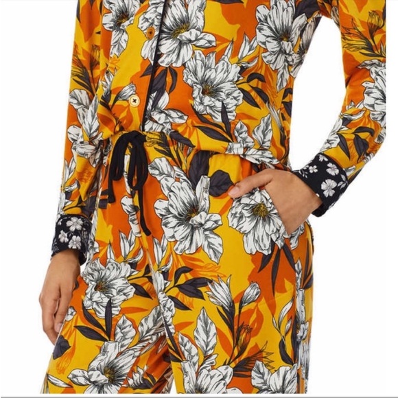 Room Service Ladies Women Shawl Collar Pajamas Set Floral Comfy - Picture 5 of 7